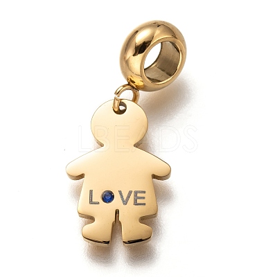 304 Stainless Steel European Dangle Charms STAS-I177-20G-1