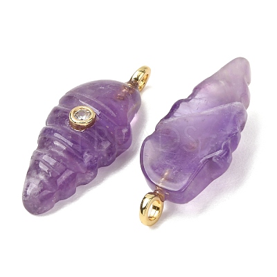 Natural Amethyst Carved Pendants G-H357-04G-09-1