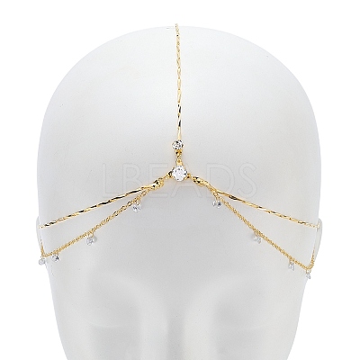Alloy with Rhinestone Hair Chain DIY-WH20058-11G-1