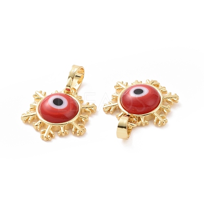 Handmade Evil Eye Lampwork Pendants ZIRC-F136-04G-1