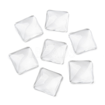 Transparent Glass Square Cabochons X-GGLA-S022-15mm-1