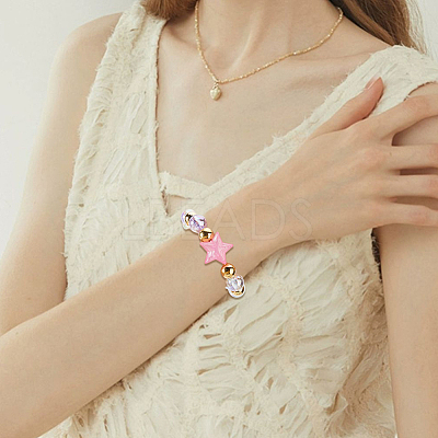 100Pcs Luminous Transparent Acrylic Beads OACR-PA0002-04-1