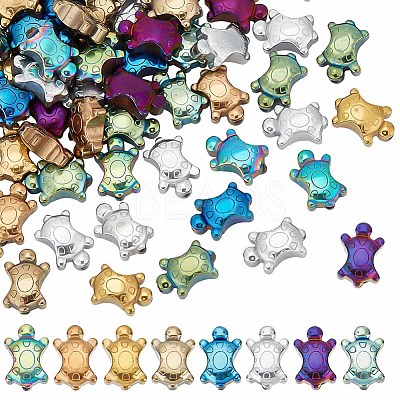 80pcs 8 colors Electroplate Non-magnetic Synthetic Hematite Beads Strands G-AR0005-13-1