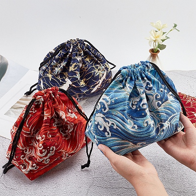 4Pcs 4 Colors Polycotton Bags ABAG-NB0001-51-1