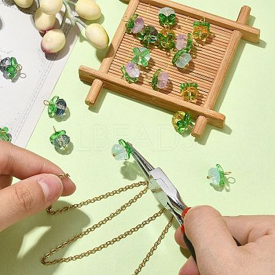 20Pcs 4 Colors Handmade Lampwork Charms LAMP-CJ0001-92-1