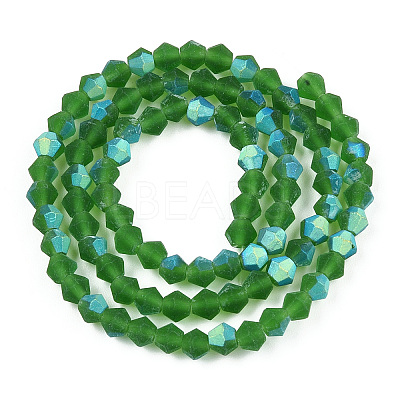 Imitate Austrian Crystal Bicone Frosted Glass Beads Strands EGLA-A039-T6mm-MB25-1