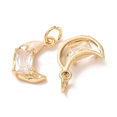 Brass Micro Pave Clear Cubic Zirconia with Enamel Charms CU-K002-47G-E-1