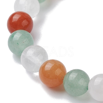 Natural Mixed Gemstone Round Beaded Stretch Bracelets for Women BJEW-JB10086-03-1