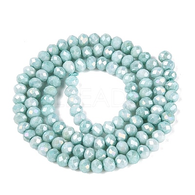 Anti-Tarnish Electroplate Rondelle Glass Beads Strands EGLA-T021-3mm-17-06-1