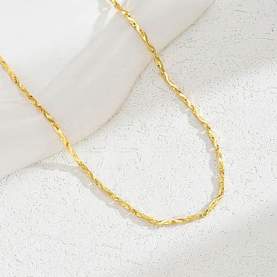Simple Brass Twisted Bar Link Chain Necklaces for Women WX2955-3-1