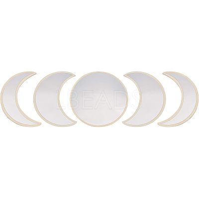 Acrylic Wooden Moon Phase Mirror DIY-WH0167-48A-1