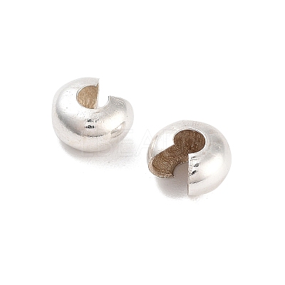 925 Sterling Silver Crimp Beads Cover STER-G027-27S-5mm-1