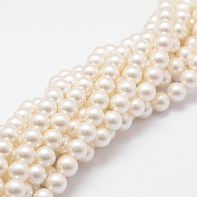Shell Pearl Bead Strands BSHE-L026-03-8mm-1