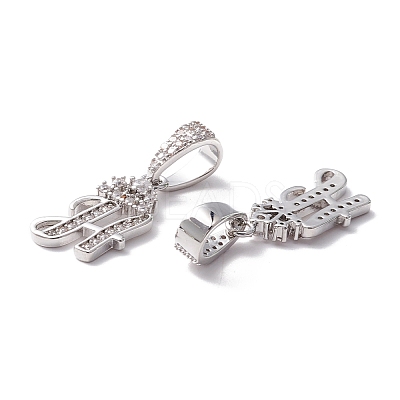 Eco-Friendly Brass Micro Pave Cubic Zirconia Pendants KK-K265-01P-H-1