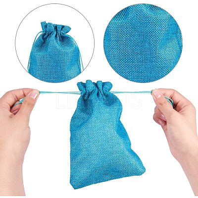 Burlap Packing Pouches Drawstring Bags ABAG-PH0002-13-1
