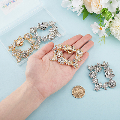 4Pcs 2 Colors Glass Rhinestone Shoe Decoration FIND-GO0002-28-1