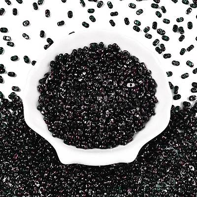 Picasso Spray Painted Glass Seed Beads SEED-T006-04-13-1
