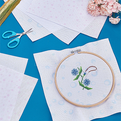 6Pcs 3 Colors 11CT Cross Stitch Fabric Sheets AJEW-PH0006-56-1
