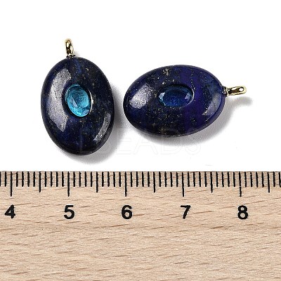 Dyed Natural Lapis Lazuli & Cubic Zirconia Pendants G-Z076-01G-08-1