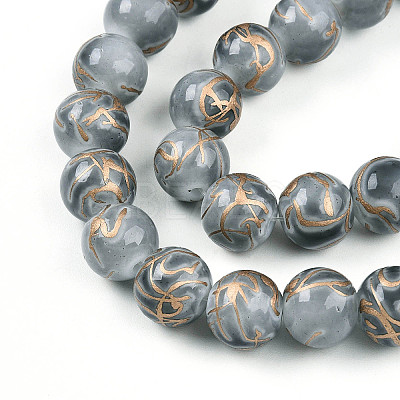Baking Paint Glass Beads Strands DGLA-N010-10mm-09-1