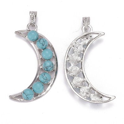 Synthetic Turquoise Big Pendants PALLOY-I204-01P-1