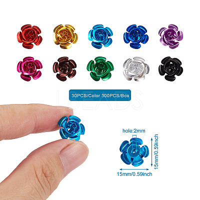 300pcs 10 colors Aluminum Cabochons MRMJ-FW0001-02-1