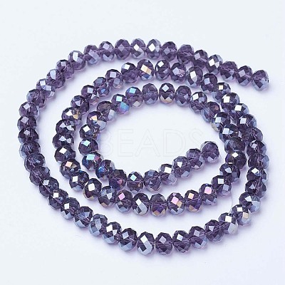 Electroplate Glass Beads Strands EGLA-A044-T8mm-B15-1