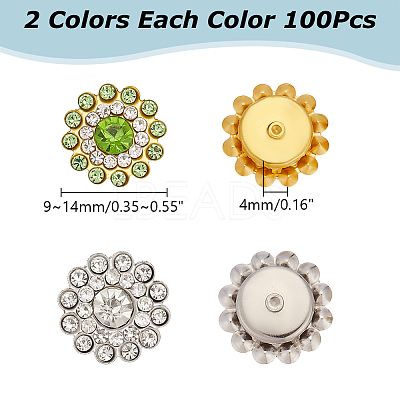 200Pcs 2 Colors Iron Rhinestones Cabochons FIND-AR0006-24-1