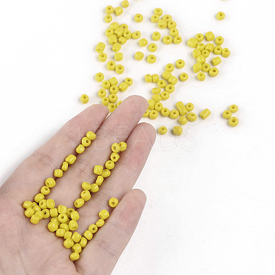 6/0 Opaque Colours Round Glass Seed Beads X-SEED-A010-4mm-42-1
