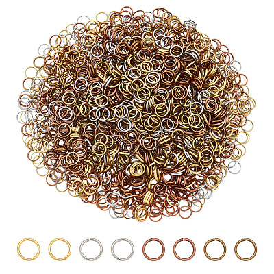 1600Pcs 4 Colors Iron Brass Open Jump Ring IFIN-ME0001-15-1