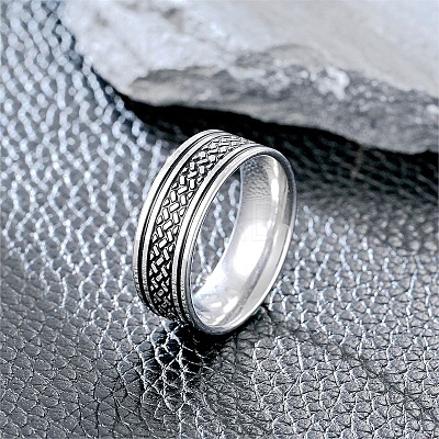 201 Stainless Steel Scale Pattern Finger Rings for Men FS-WGDD078-05-1