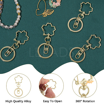 18Pcs Alloy Keychain Clasps KEYC-SC0001-72G-1