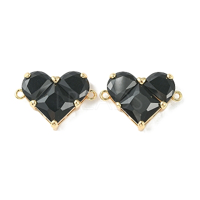 Brass Pave Cubic Zirconia Connector Charms KK-L208-04G-01-1