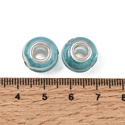 Rondelle Handmade Gold Sand Lampwork European Large Hole Beads LPDL-R007-07B-1