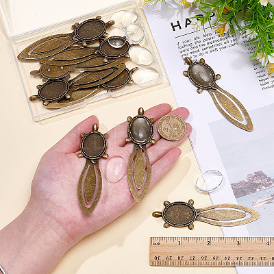 10Pcs Tibetan Style Tortoise Bookmark Cabochon Settings TIBE-ME0001-10-1
