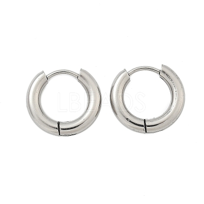 Tarnish Resistant 304 Stainless Steel Huggie Hoop Earrings LS-EJEW-F111-16mm-P-1