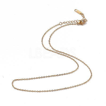 Ion Plating(IP) 304 Stainless Steel Cable Chain Necklace for Men Women NJEW-K245-014A-1