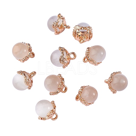 10Pcs Gemstone Charm Pendant Crystal Quartz Healing Natural Stone Pendants Buckle for Jewelry Necklace Earring Making Cra JX599A-1