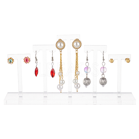 Detachable Acrylic 5 T-Bar Earrings Display Risers EDIS-FG0001-54-1