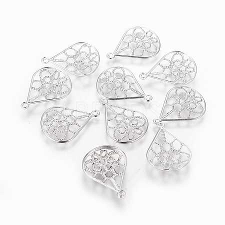 Non-Tarnish 304 Stainless Steel Filigree Pendants STAS-G192-12P-1