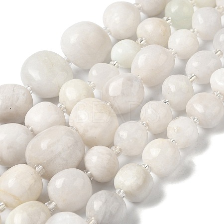 Natural White Moonstone Beads Strands G-Q169-E08-01-1