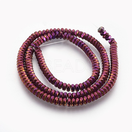 Electroplated Non-magnetic Synthetic Hematite Bead Strand G-E498-13A-1