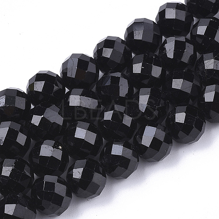 Natural Black Tourmaline Beads Strands G-S345-8mm-002-1