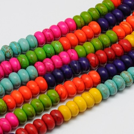 Synthetic Turquoise Beads Strands TURQ-G109-6x4mm-08-1