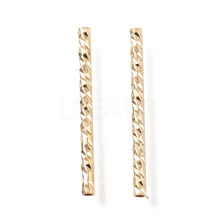 Corrugated Brass Tube Beads KK-H759-28C-G-1