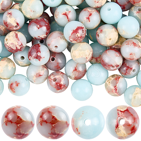 100Pcs Synthetic Aqua Terra Jasper Beads G-SP0001-34-1