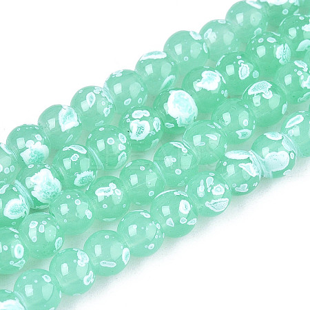 Baking Paint Glass Beads Strands DGLA-N015-4mm-07-1