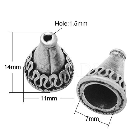 Tibetan Style Bead Caps TIBE-A19799-AS-LF-1