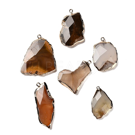 Natural Agate Big Pendants G-Z088-04G-1
