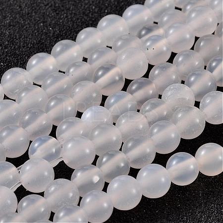 Natural White Agate Beads AGAT-6D-14-1